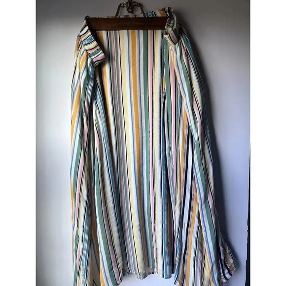 Torrid 2 Multi Stripe Off-Shoulder Gauze Skirt Set With Tag Flaw See Pics - Picture 7 of 11